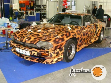 Оклейка авто плёнкой с рисунком "леопард"